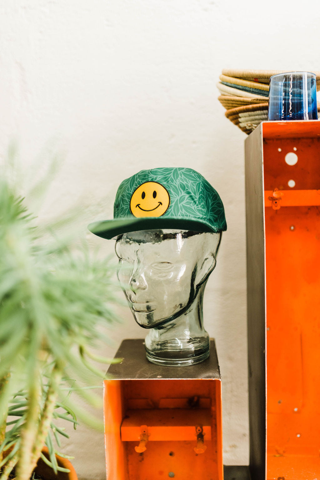 smiley green floral | hat