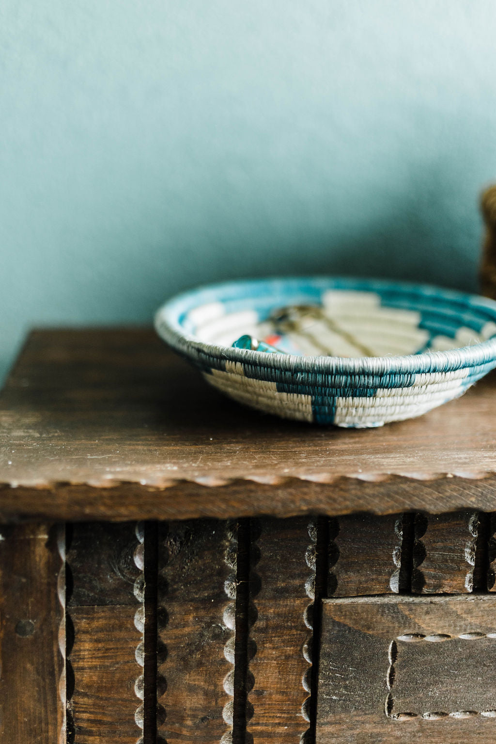handwoven kenyan basket | small multicolor