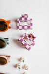 purple checkered | 2 inch claw clip