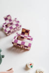 purple checkered | 2 inch claw clip