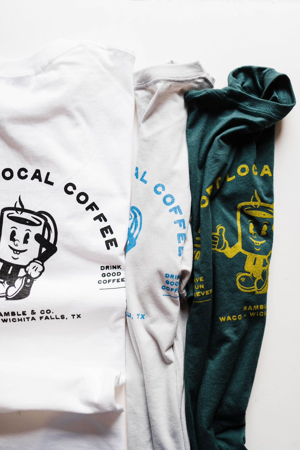 support local coffee | silver tee