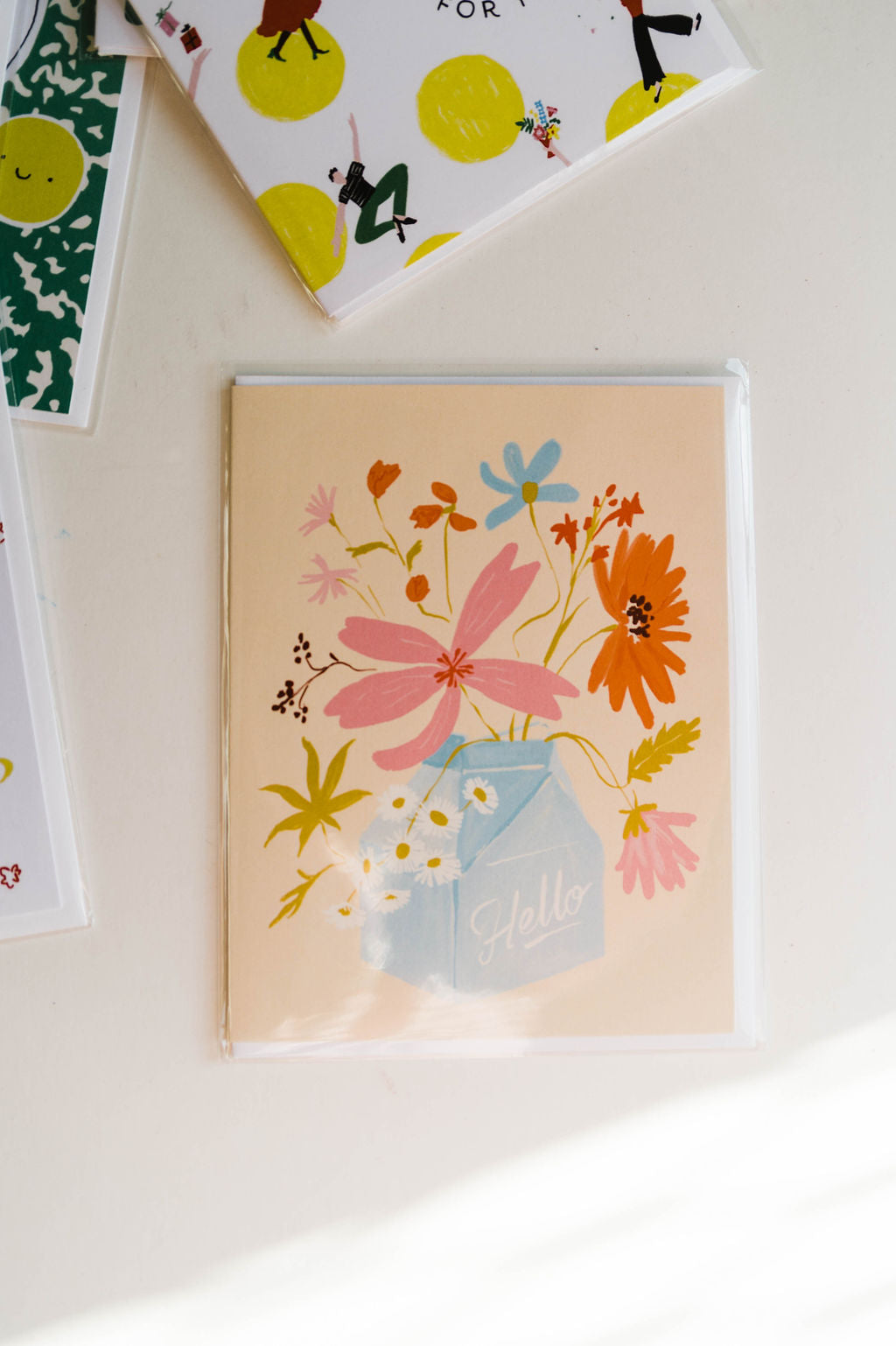 milk carton flowers | notecard