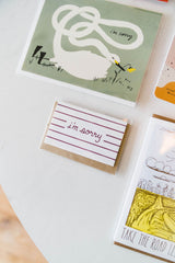 i'm sorry | notecard
