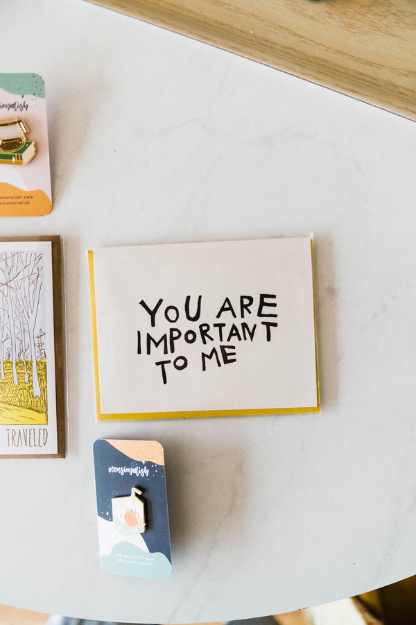 important to me | notecard