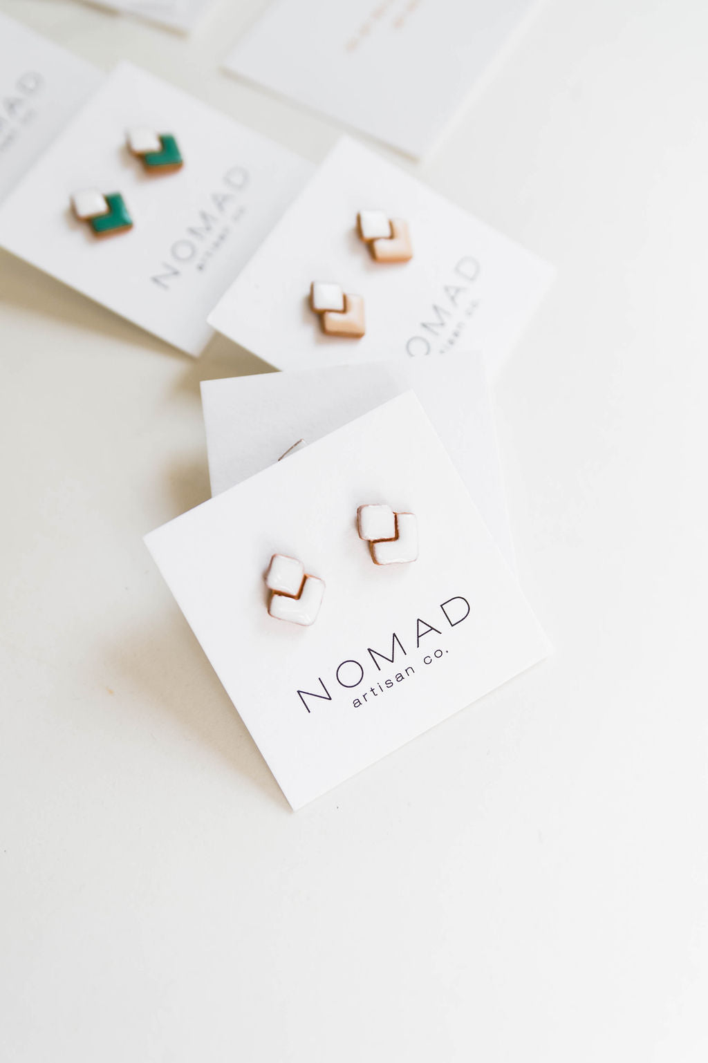 colorful double squares earring | 9 color options