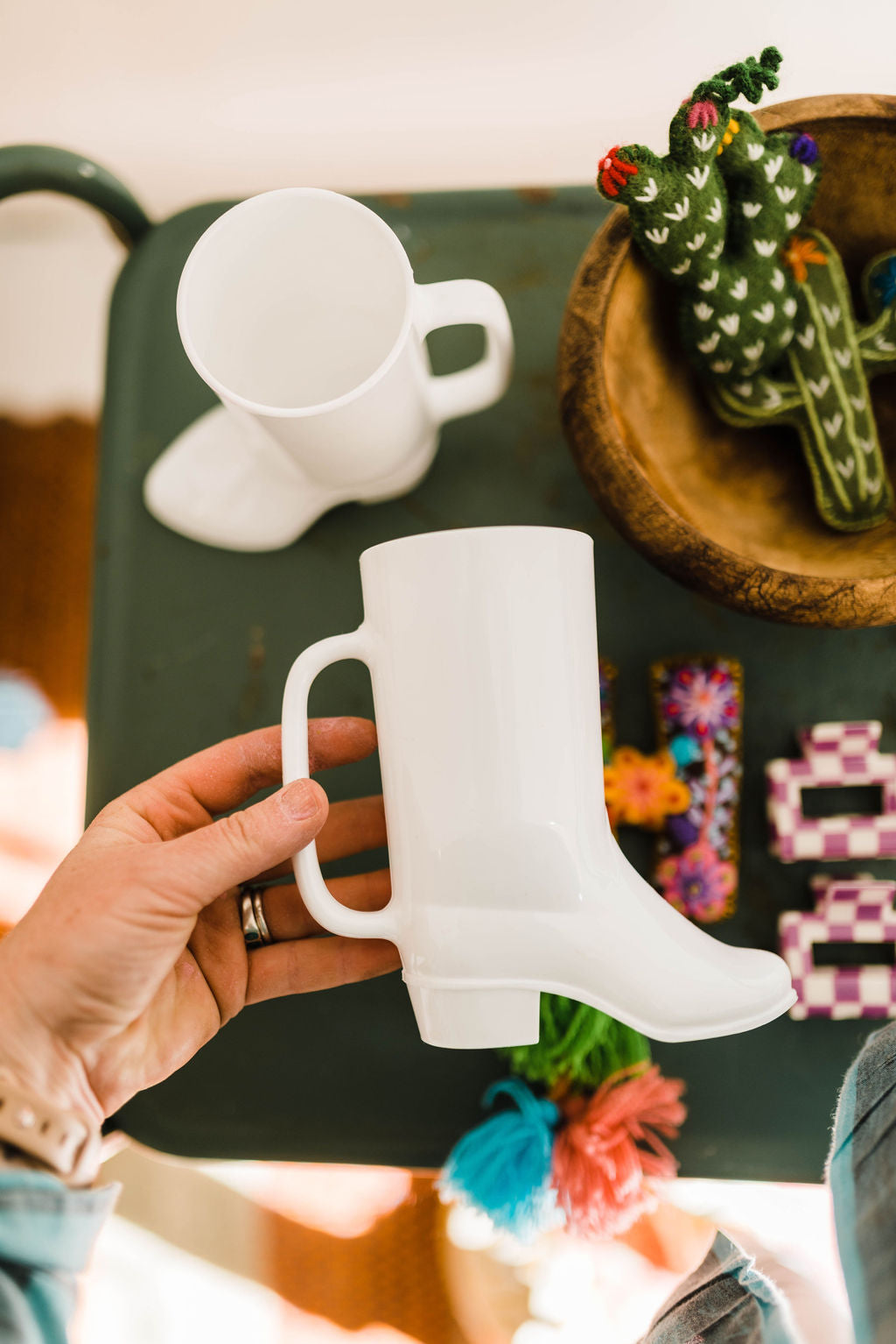 vintage cowboy boot | cup with handle