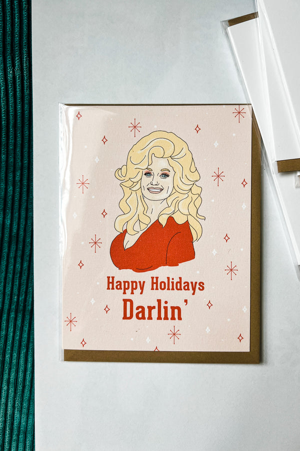 happy holidays darlin&#39; dolly | notecard