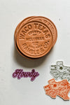 waco stamp | leather coaster set