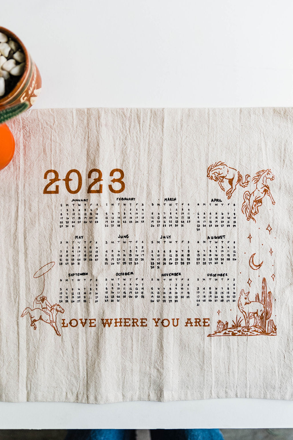 2023 Calendar Western | tea towel