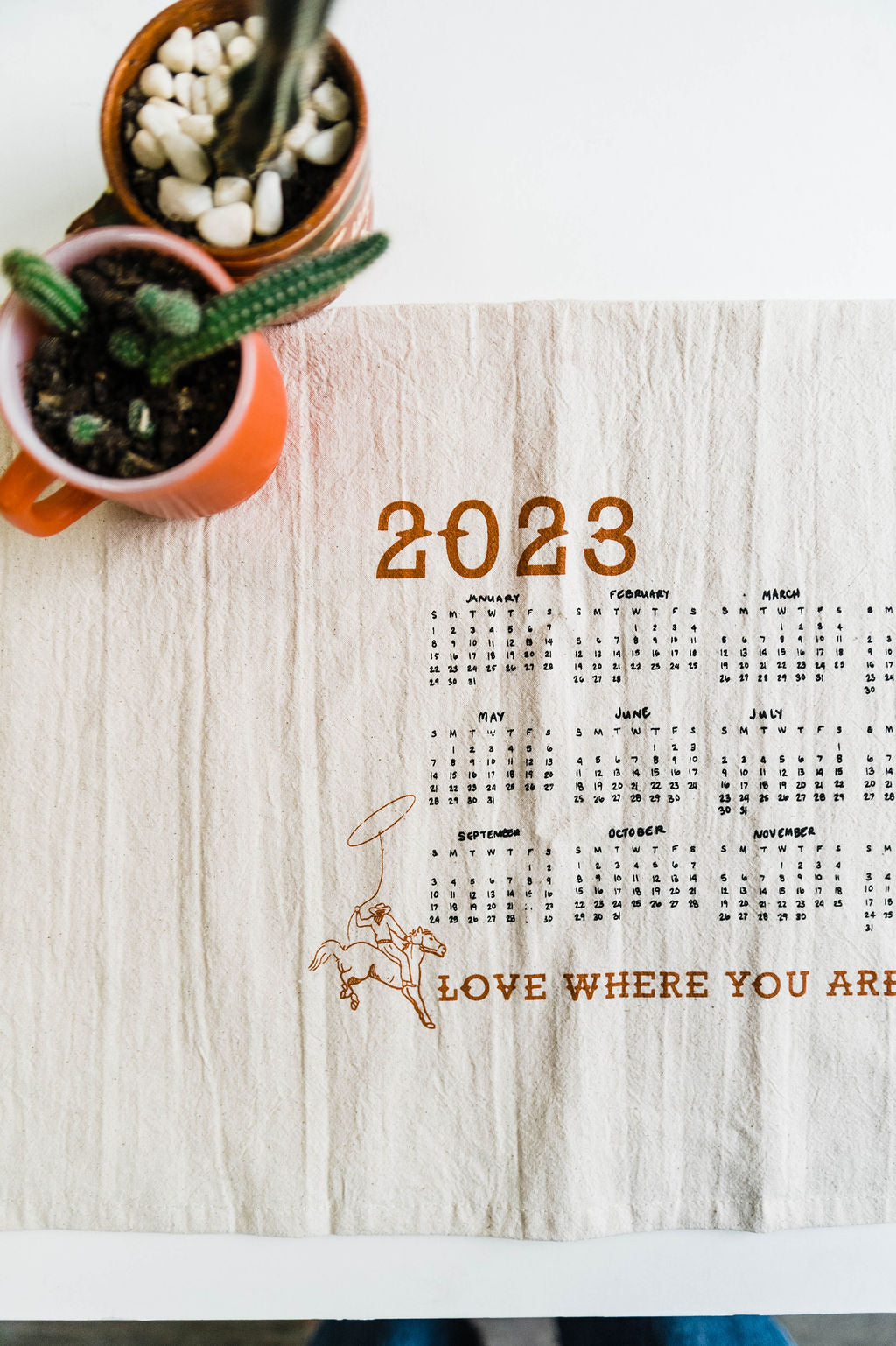 2023 Calendar Western | tea towel