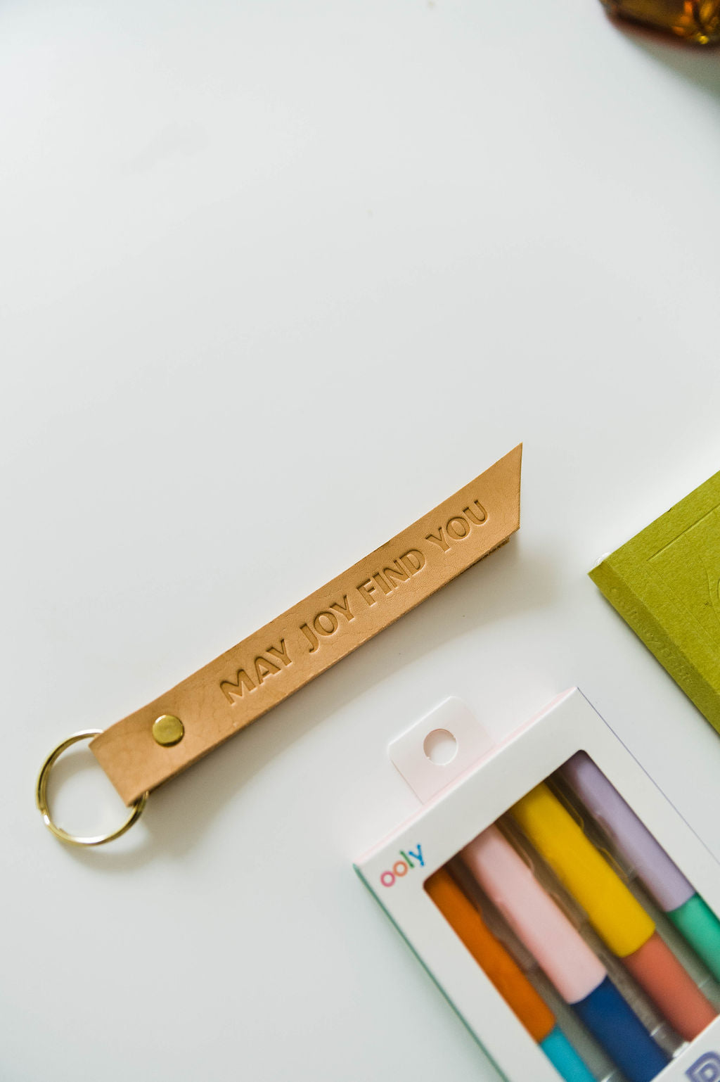 may joy find you | leather key fob