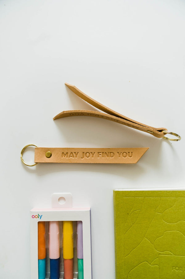 may joy find you | leather key fob