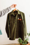 olive vintage long sleeve army shirt | vintage no. 09