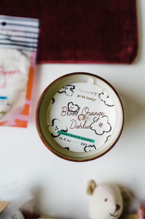 blood orange dahlia | pearl glass candle