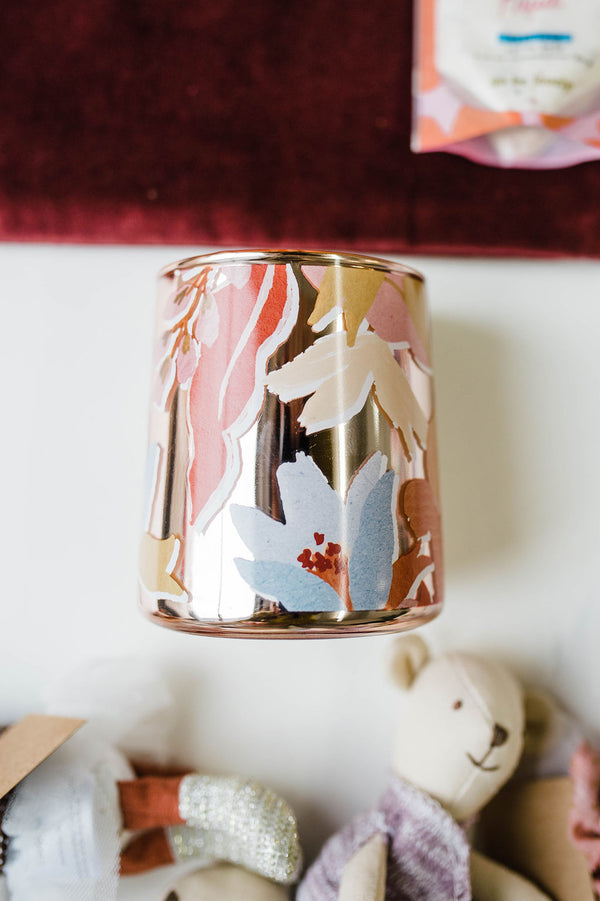 blood orange dahlia | pearl glass candle
