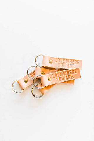 love where you are | leather key fob