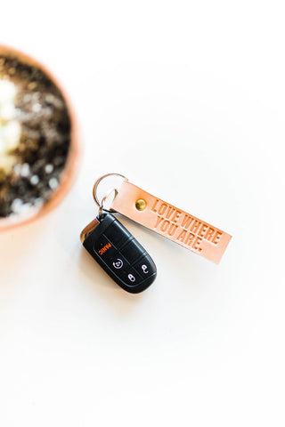 love where you are | leather key fob