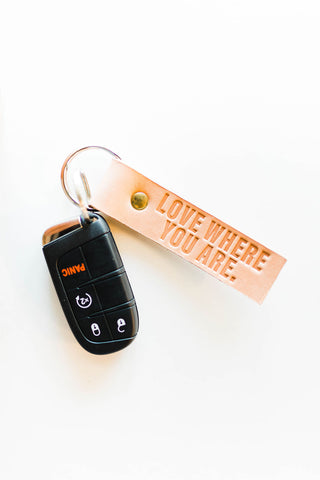 love where you are | leather key fob