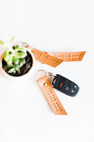 see the good | leather key fob