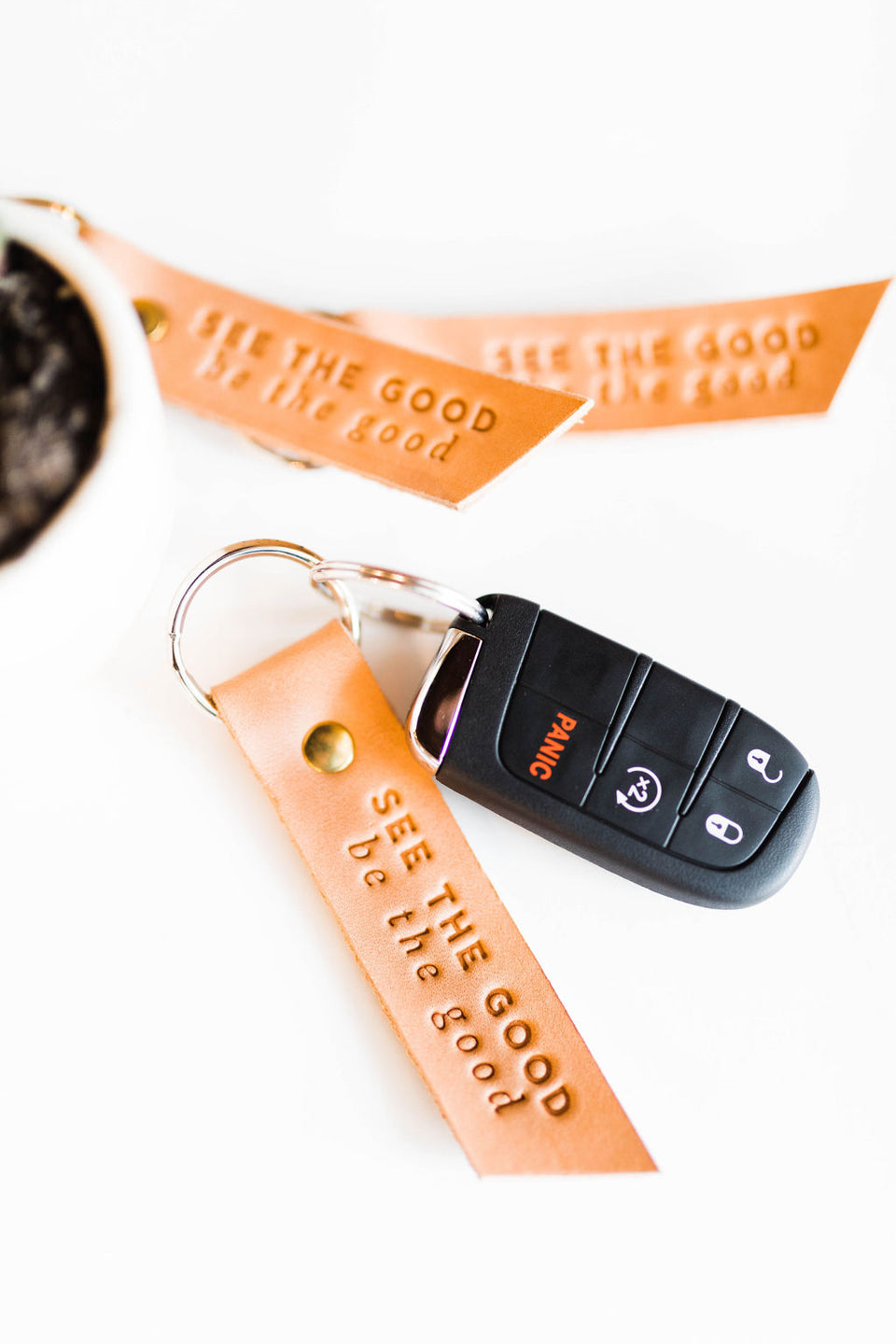 see the good leather key fob Ramble and Company