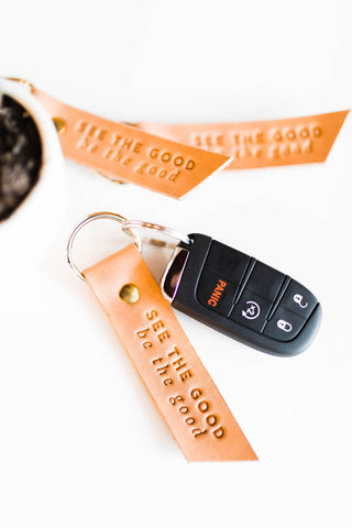 see the good | leather key fob