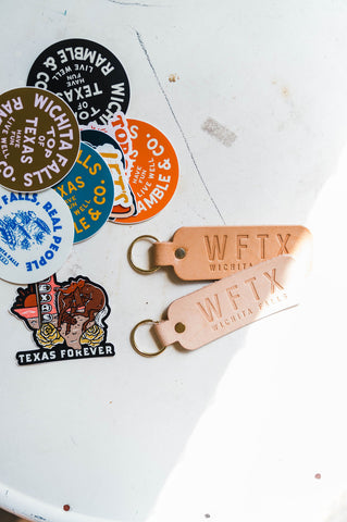 wftx | leather key fob