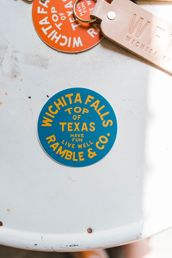 teal + yellow |  wichita falls sticker