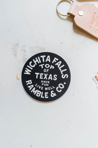 black + white  |  wichita falls sticker