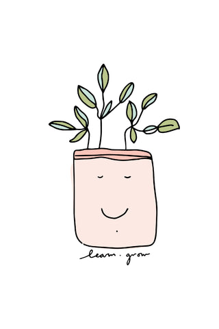 learn + grow | sticker