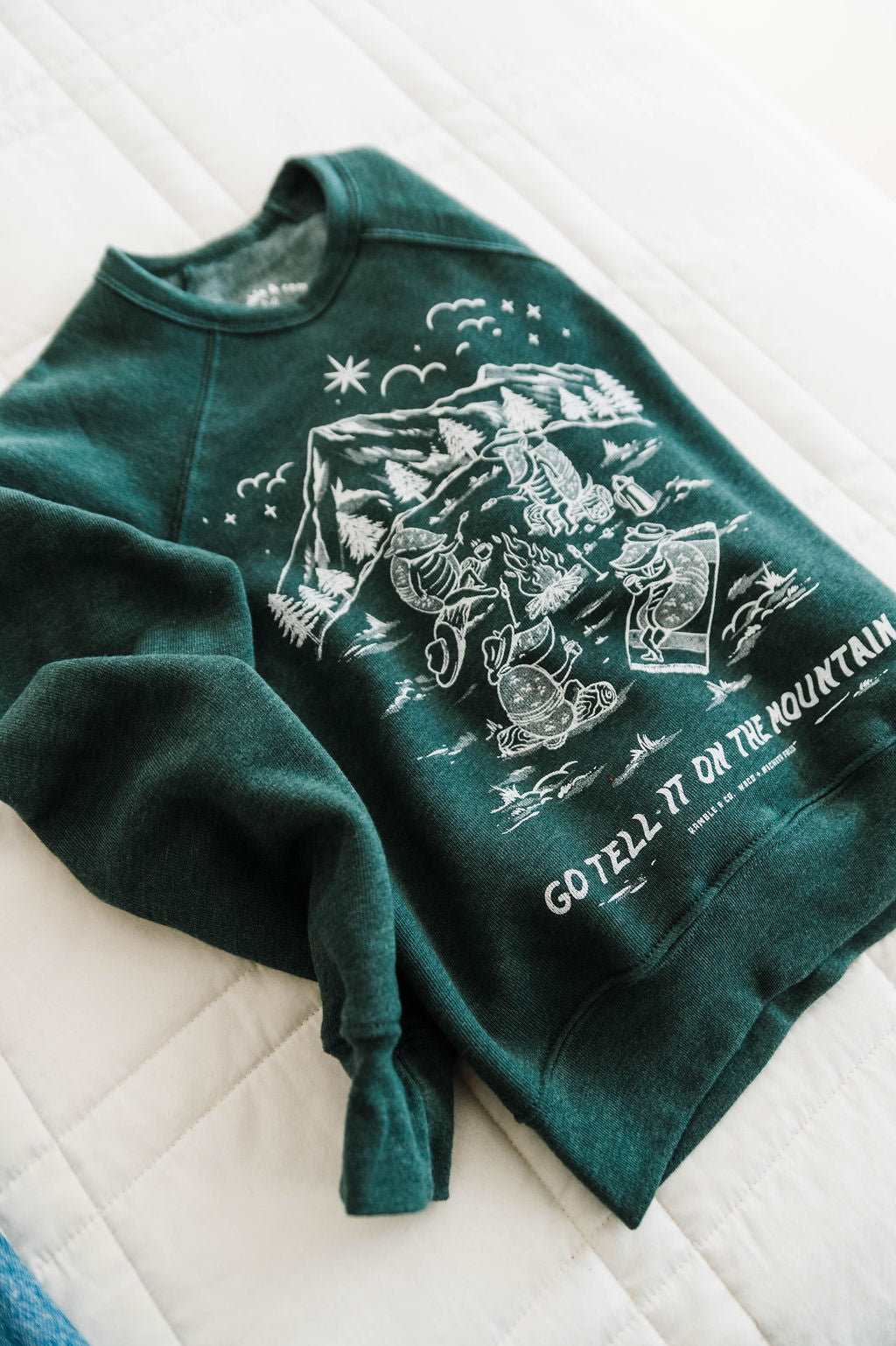 go tell it on the mountain | green youth sweatshirt