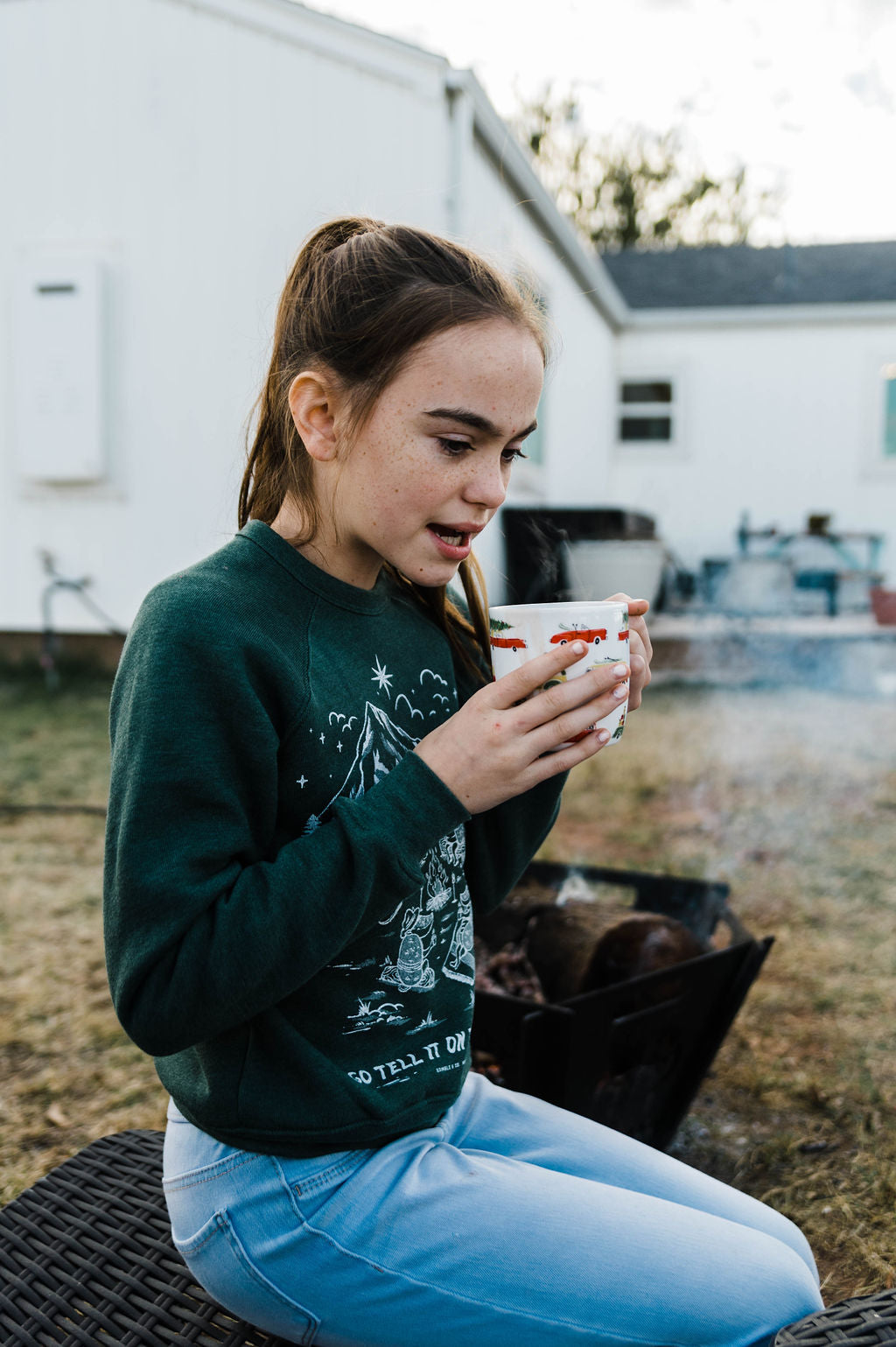 go tell it on the mountain | green youth sweatshirt